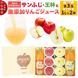 ふるさと納税 弘前市 りんご(サンふじ ・ 王林)と無添加りんごジュース詰め合わせ|24_snk-0...