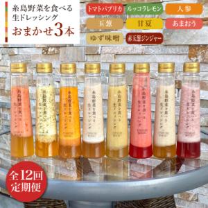 ふるさと納税 糸島市 【全12回定期便】 糸島野菜を食べる生ドレッシング お任せ 3本セット[AQA013]