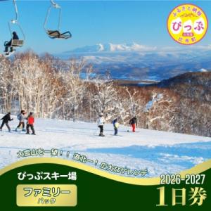 ふるさと納税 比布町 2026〜2027 ぴっぷスキー場1日券(ファミリーパック)