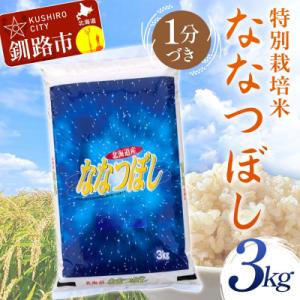ふるさと納税 釧路市 【令和7年産】【新米】 特別栽培米ななつぼし 3kg 1分づき 北海道産 米 コメ F4F-9753