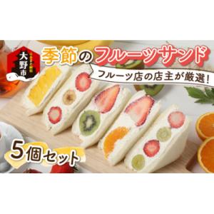 ふるさと納税 大野市 フルーツ店の店主が厳選!「季節のフルーツサンド5個セット」【配達地域限定】