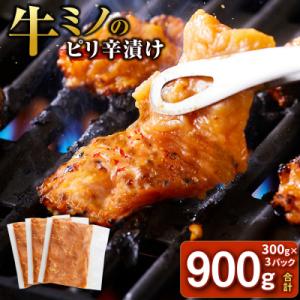 ふるさと納税 川崎市 牛ミノのピリ辛漬け300g×3P 合計900g ミノ ホルモン 牛肉 肉 焼き...