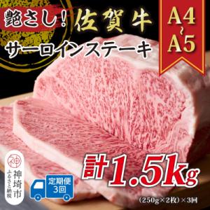 ふるさと納税 神埼市 【3か月定期便】【A4〜A5】佐賀牛サーロインステーキ 計500g×3回(H1...