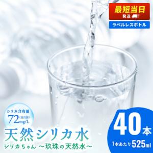 ふるさと納税 玖珠町 【最短当日発送】シリカ天然水 525ml×40本 (シリカちゃん)ラベルレス 水