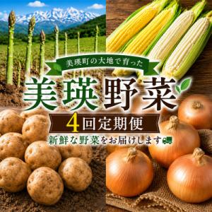 ふるさと納税 美瑛町 【令和9年産 先行予約】野菜の定期便 4回便 アスパラ とうもろこし じゃがいも 玉ねぎ おおとり