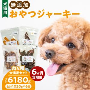 ふるさと納税 小牧市 【6ヶ月定期便】【大満足セット】犬猫用 無添加おやつジャーキー 肉4種詰め合わせ[143O06-T]