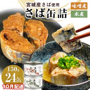 ふるさと納税 石巻市 【10月配送】缶詰 さば缶詰 味噌煮・水煮 24缶 サバ缶 鯖缶 さば缶 鯖 味噌 国産 常温