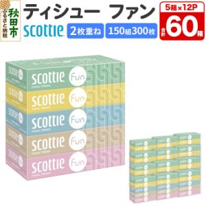 ふるさと納税 秋田市 ティッシュ スコッティ ティシュー ファン 150組 5箱×12|15_nsc-141201