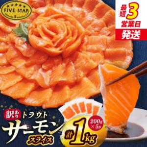 ふるさと納税 気仙沼市 FIVE STAR 訳あり サーモン トラウト スライス 1kg 20565178 鮭