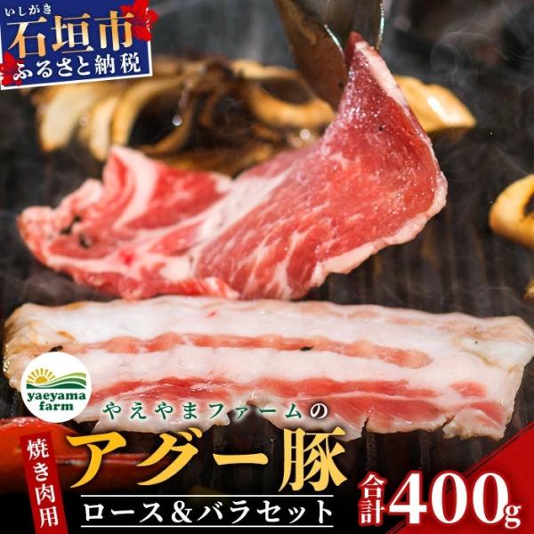 ふるさと納税 石垣市 やえやまファームのアグー豚(F1種) 南ぬ豚 焼肉用ロース200g+バラ200...