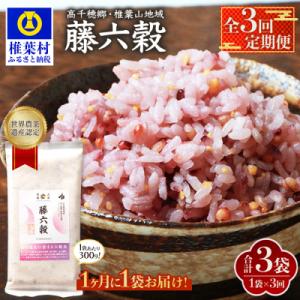 ふるさと納税 椎葉村 【3回定期便】【雑穀米】藤の花色に染まる美しい六穀米《藤六穀》300g×1袋 ...