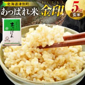 ふるさと納税 津別町 【令和8年産・先行受付】北海道産 津別町あっぱれ米(玄米)金印 5kg