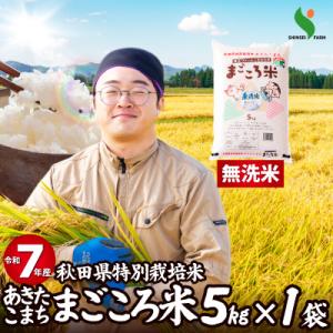 ふるさと納税 大館市 【令和7年産】秋田県特別栽培米あきたこまち「まごころ米(無洗米)」5kg