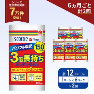 ふるさと納税 岩沼市 定期便 キッチンペーパー 6P入 キッチンタオル スコッティ 《計2回》[No.5704-1093]｜Yahoo!ふるさと納税