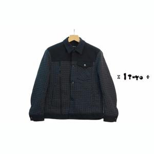 ふるさと納税 石垣市 みんさー織 総手織りブルゾン(楕円ヒチガーラ ブラック)LLサイズ AZ-58-1