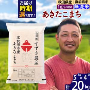 ふるさと納税 北秋田市 令和7年産 秋田県産 あきたこまち 20kg【無洗米】1回のみ|szap-30801