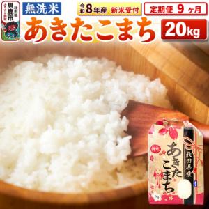 ふるさと納税 男鹿市 新米《定期便9ヶ月》【無洗米】秋田県産 あきたこまち一等米 20kg|23_kml-022009s