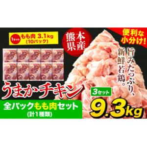 ふるさと納税 氷川町 うまかチキン 全パックもも肉セット(計1種類) 合計9.3kg 3.1kg×3...