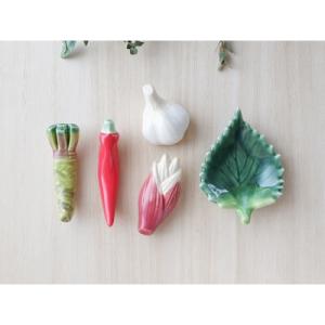 ふるさと納税 岐阜県 イホシロ窯 手作り 野菜(薬味)箸置き5種類