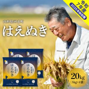 ふるさと納税 河北町 【令和7年産米】2026年4月上旬発送 はえぬき20kg(5kg×4袋) 山形県産｜Yahoo!ふるさと納税