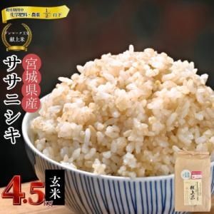 ふるさと納税 東松島市 宮城県産 令和7年産米先行予約 特別栽培米 ササニシキ 玄米 4.5kg デ...