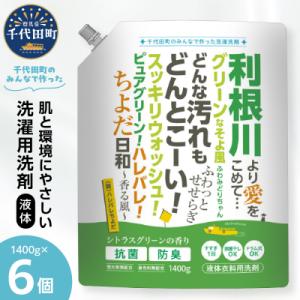 ふるさと納税 千代田町 家庭用 液体洗濯用洗剤 計8,400g(1,400g×6袋)ハレバレちよだ ch024-007