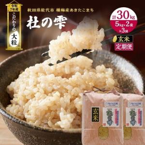 ふるさと納税 能代市 定期便3ヶ月 玄米 あきたこまち 杜の雫 10kg 3回[No.5335-0422]