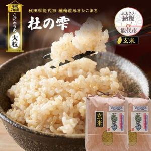 ふるさと納税 能代市 定期便3ヶ月 玄米 あきたこまち 杜の雫 20kg×3回[No.5335-1538]