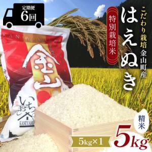 ふるさと納税 金山町 【令和7年産】定期6回 金山町産 特別栽培米 はえぬき 精米 5kg F4B-...