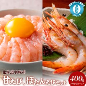 ふるさと納税 羽幌町 超速リキッド凍結でドリップゼロ!北海道羽幌産甘えび・ぼたんえびセット計400g...