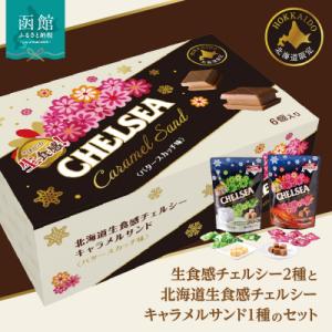 ふるさと納税 函館市 北海道生食感チェルシーキャラメルサンドと北海道生食感チェルシー2種のセット_H...