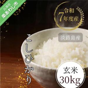 ふるさと納税 南あわじ市 令和7年産　淡路島産こしひかり　玄米30kg