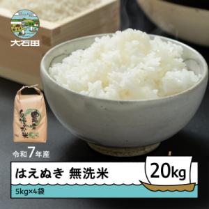 ふるさと納税 大石田町 米 令和7年産 はえぬき 無洗米 20kg 5kg×4袋 順次発送 ap-hamxa5x4