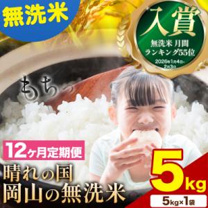 ふるさと納税 矢掛町 【12ヶ月定期便】晴れの国岡山の無洗米 5kg《申し込み翌月から発送》