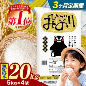 ふるさと納税 氷川町 【3ヶ月定期便】ひごみのり 無洗米 熊本県産 ブレンド米 20kg《お申込み翌月から出荷》
