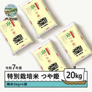ふるさと納税 大石田町 【3月下旬発送】米 令和7年産 つや姫 20kg 山形県大石田町産 特別栽培米 精米