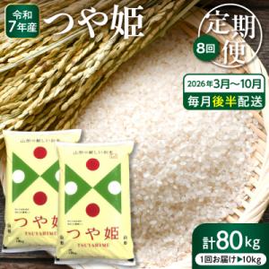ふるさと納税 東根市 【2026年3月スタート】特別栽培米つや姫10kg×8回(毎月 後半発送)定期便 hi053-061