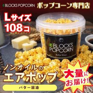 ふるさと納税 春日井市 ポップコーン専門店 大量にお届け ノンオイルのエアポップ Lサイズ 108個　味:バターしょうゆ