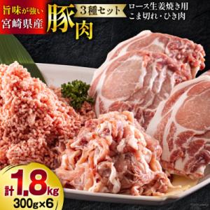 ふるさと納税 美郷町 宮崎県産 豚肉 3種 セット ひき肉 こま切れ ロース 生姜焼き用 小分け [31as0106]