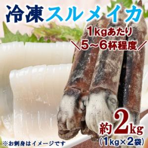 ふるさと納税 普代村 三陸水産 冷凍スルメイカ 約2kg (1kg×2袋) いか