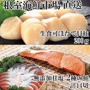 ふるさと納税 根室市 紅鮭10切・秋鮭切身4切、天然ほたて貝柱200g A-14093