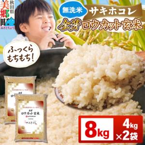 ふるさと納税 美郷町 【令和7年産 玄米】金芽ロウカット玄米 無洗米 サキホコレ 8kg|01_ty...