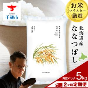 ふるさと納税 千歳市 【定期便2回・中旬発送】北海道産ななつぼし 5kg(真空パック5kg×1袋)
