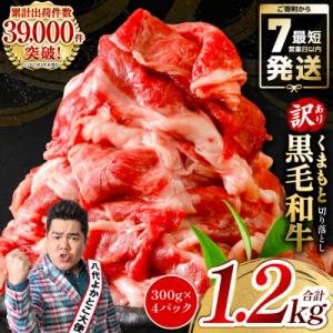 ふるさと納税 八代市 【訳あり】 くまもと黒毛和牛 切り落とし 1.2kg(300g×4)黒毛和牛_067-6066-A