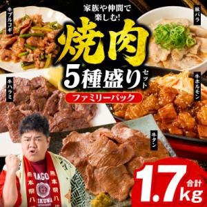 ふるさと納税 八代市 【訳あり】焼肉セット5種盛り計1.7kg_233-4611-B
