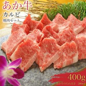 ふるさと納税 八代市 あか牛カルビ焼き肉セット あか牛バラカルビ400g、たれ200ml付き_153...
