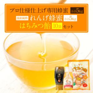 ふるさと納税 八代市 プロ仕様仕上げ専用蜂蜜 れんげ蜂蜜 蜂蜜あめ 各10本づつ_058-5174