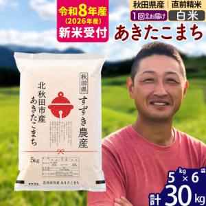 ふるさと納税 北秋田市 R8産 新米受付 秋田県産 あきたこまち 30kg【白米】1回のみ|szap...