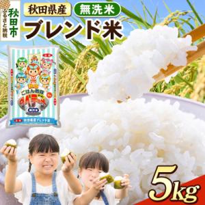ふるさと納税 秋田市 ブレンド米【無洗米】秋田県産 5kg 5kg×1袋|15_zna-030501m