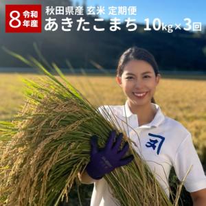 ふるさと納税 湯沢市 《定期便3ヶ月》令和8年産 秋田県産 あきたこまち 10kg 玄米[O2303]